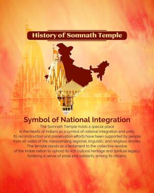 Somnath Temple illustration with map of India