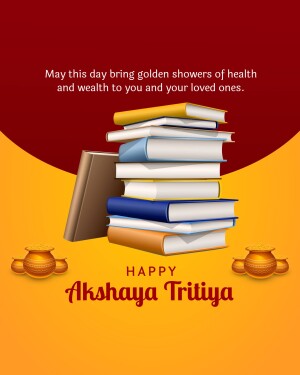 Stack of books with traditional pots for Akshaya Tritiya