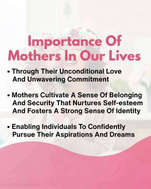 Image depicting a mother and child with text highlighting the importance of mothers.