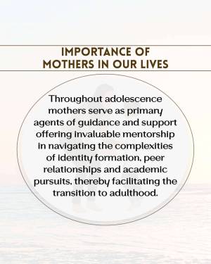 Quote about the importance of mothers in navigating adolescence and identity formation.