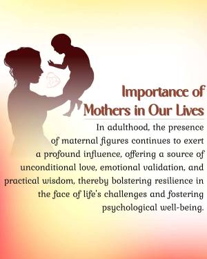 Silhouette of a mother and child with text about the importance of mothers