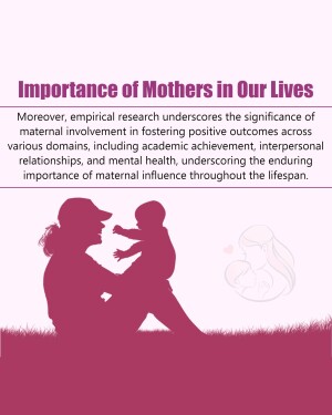 Silhouette of a mother and child with text about the importance of mothers