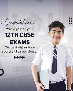 A student celebrating passing the CBSE 12th exams