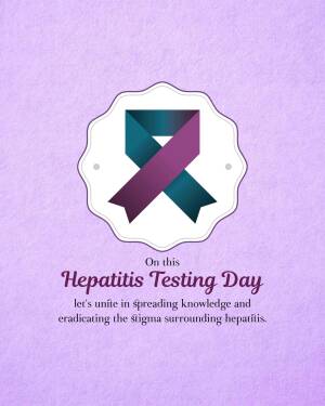 Purple and teal ribbon with text 'Hepatitis Testing Day'