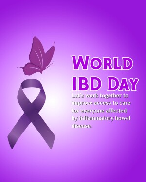 Purple ribbon and butterfly for World IBD Day