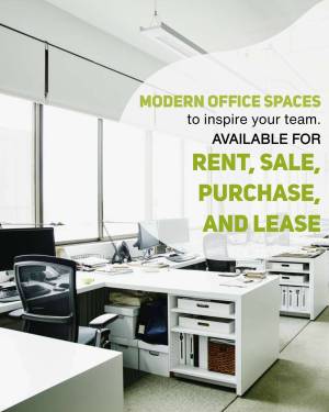 Bright and modern office space with desks and computers, available for rent, sale, purchase, and lease.