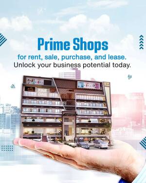 Image of a building held in a hand, representing commercial property for rent, sale, or lease.
