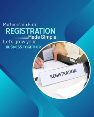 Image depicting partnership firm registration process with a person signing documents.