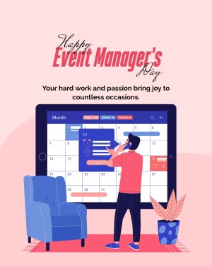 Illustration of an event manager working on a calendar on a tablet.
