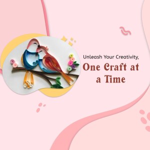 Two colorful quilled birds perched on a branch with flowers and a motivational quote.