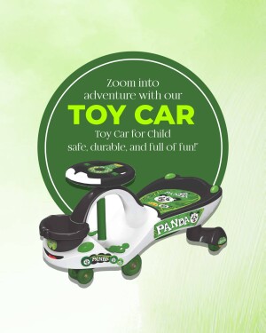 Green and white Panda branded toy car for children