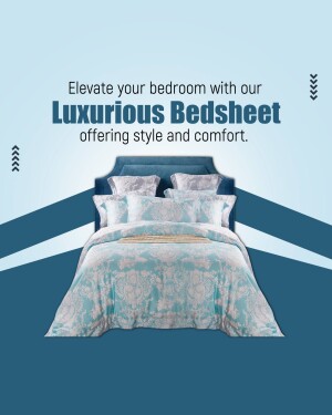 Image of a beautifully made bed with a luxurious patterned bedsheet.