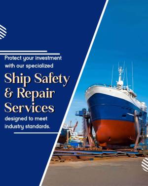 Image of a ship undergoing repair and maintenance, promoting ship safety services.