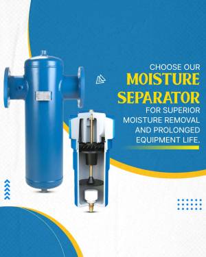 Blue moisture separator for air compressor with cutaway view