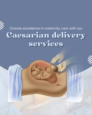 Illustration of a Caesarean section with medical professionals