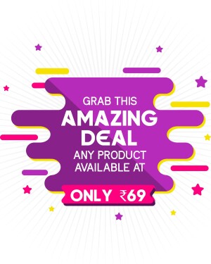 Graphic advertisement for an amazing deal with a purple and yellow color scheme.