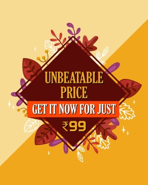 Graphic advertising an unbeatable price of ₹99