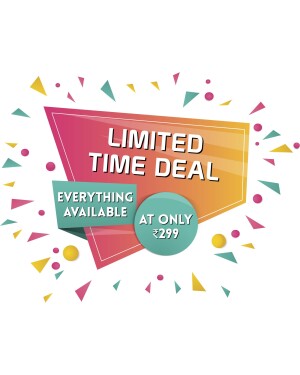 Colorful banner announcing a limited time deal with price ₹299