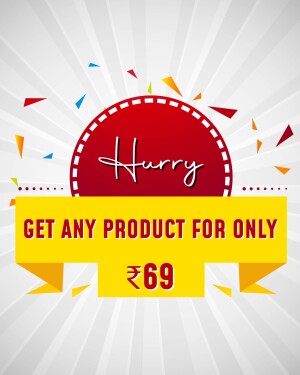 Sale banner with 'Hurry' text and price offer