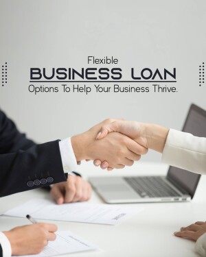 Business loan agreement handshake with laptop