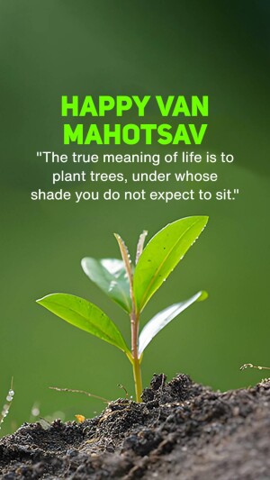 Happy Van Mahotsav Tree Planting Quote Poster For Telegram