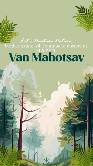 Happy Van Mahotsav Forest Illustration Marketing Image For Threads