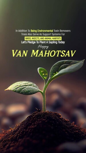 Happy Van Mahotsav Sapling Planting Message Social Media Post For LinkedIn