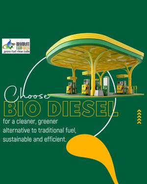 Illustration of a yellow biodiesel fuel station with the text 'Choose Biodiesel'