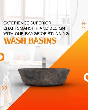 Modern stone wash basin in a stylish bathroom setting