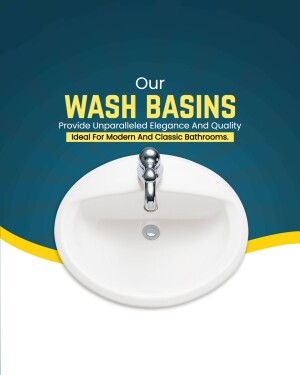 White wash basin with chrome faucet