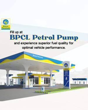 BPCL Petrol Pump with branding and text promoting fuel quality