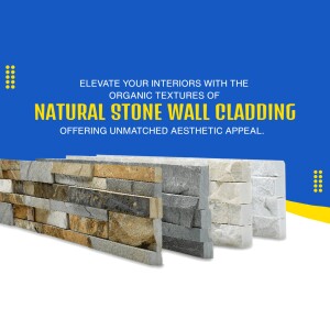 Image of natural stone wall cladding in various colors and textures.