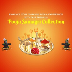 Image of a Pooja Thali with offerings for Shravan Pooja