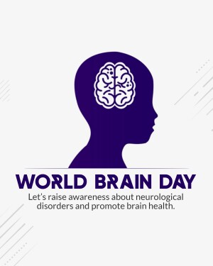 Silhouette of a head with a brain inside, promoting World Brain Day
