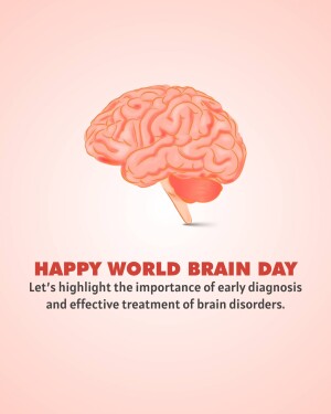 Illustration of a human brain with text celebrating World Brain Day