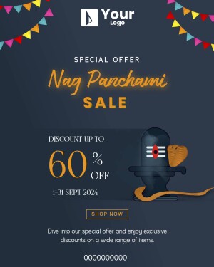 Nag Panchami Sale Poster with Discount Offer