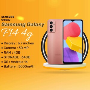 Samsung Galaxy F14 4G smartphone with key specifications