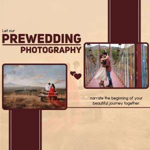 Collage of prewedding photoshoot images with text 'Prewedding Photography'
