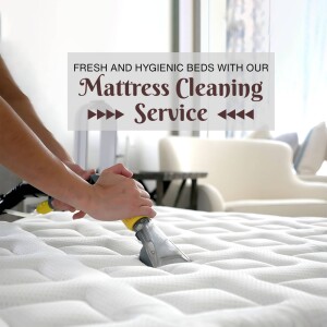 Mattress cleaning service with a professional cleaning tool