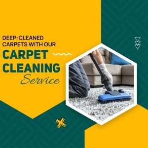 Image of a carpet being cleaned with a vacuum cleaner, promoting a carpet cleaning service.