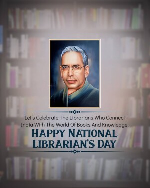 Portrait of S.R. Ranganathan with National Librarian's Day greeting