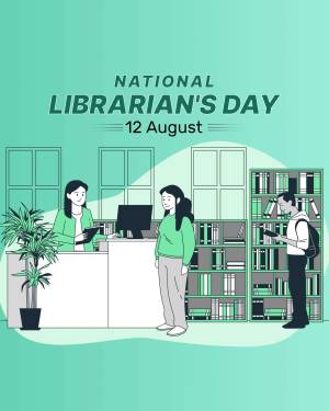 Illustration of people in a library celebrating National Librarian's Day