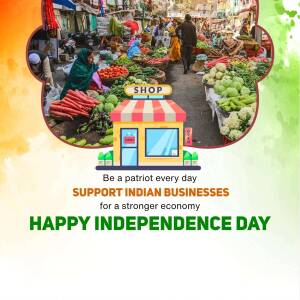 Happy Independence Day - Support Indian Businesses Graphic For Twitter