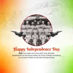 Image commemorating Indian Independence Day and the founding of the Indian Air Force.