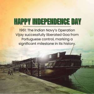 Image commemorating the Indian Navy's Operation Vijay and Goa's liberation.