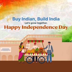 Happy Independence Day - Buy Indian, Build India Creative Design For LinkedIn