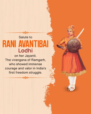 Portrait of Rani Avantibai Lodhi, an Indian freedom fighter