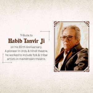 Habib Tanvir Ji - A Tribute Business Poster For WhatsApp