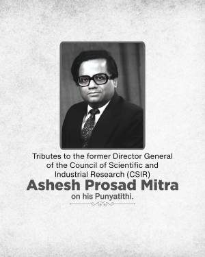 Black and white portrait of Dr. Ashesh Prasad Mitra, former Director General of CSIR