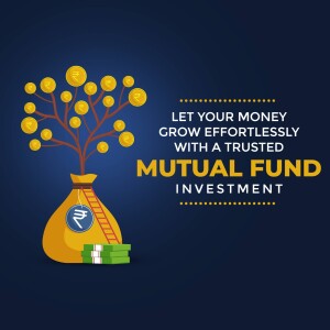 Illustration of a money tree growing from a pot with Indian Rupees, promoting mutual fund investments.
